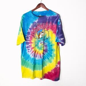 Buc-ee’s Women's T-Shirt Dopamine Dressing Retro Tie-Dye Rainbow Festival 2XL